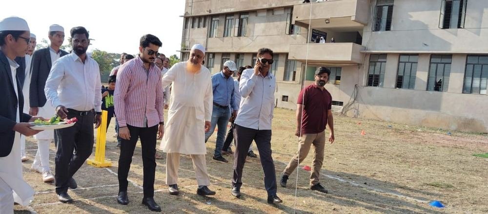 Guests tour the new campus grounds