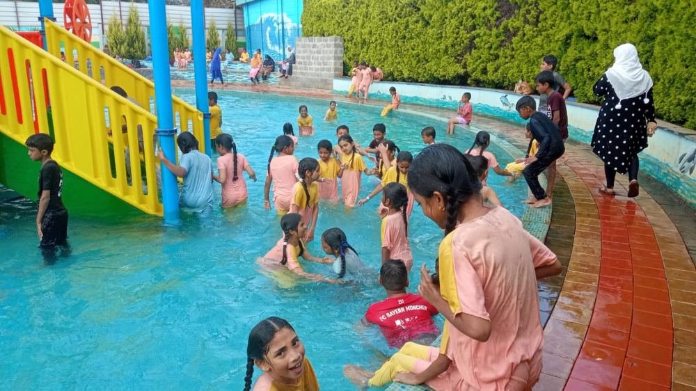 Splashing around at the water park
